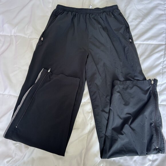 Vintage Y2K 90s Mens Large Nike Sweatpants Swishy Track Pants Running Black - Picture 1 of 10